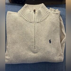 Polo by Ralph Lauren Men's Beige Zip-Up Sweater